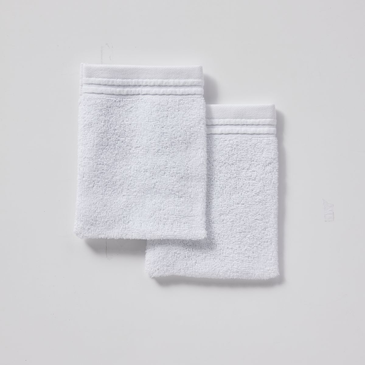 Set 2 guantes algodón baño color blanco