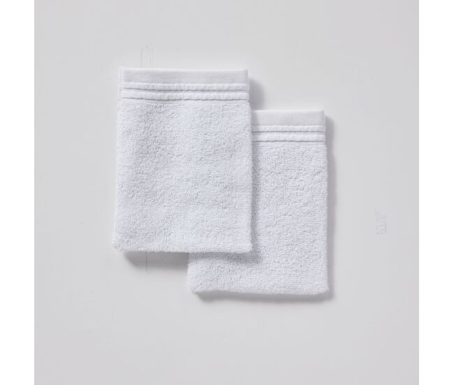 Set 2 guantes algodón baño color blanco