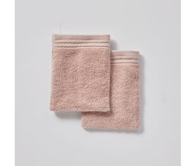 Set 2 guantes algodón baño color rosa