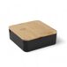 Caja de joyas CUADRADA con espejo de bambú 14cm Caja de joyas CUADRADA con espejo de bambú 14cm Negro