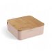 Caja de joyas CUADRADA con espejo de bambú 14cm Caja de joyas CUADRADA con espejo de bambú 14cm Rosa