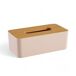 Caja PAÑUELOS de plástico con tapa de bambú 9x13x25cm Caja PAÑUELOS de plástico con tapa de bambú 9x13x25cm Rosa