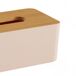 Caja PAÑUELOS de plástico con tapa de bambú 9x13x25cm Caja PAÑUELOS de plástico con tapa de bambú 9x13x25cm Rosa