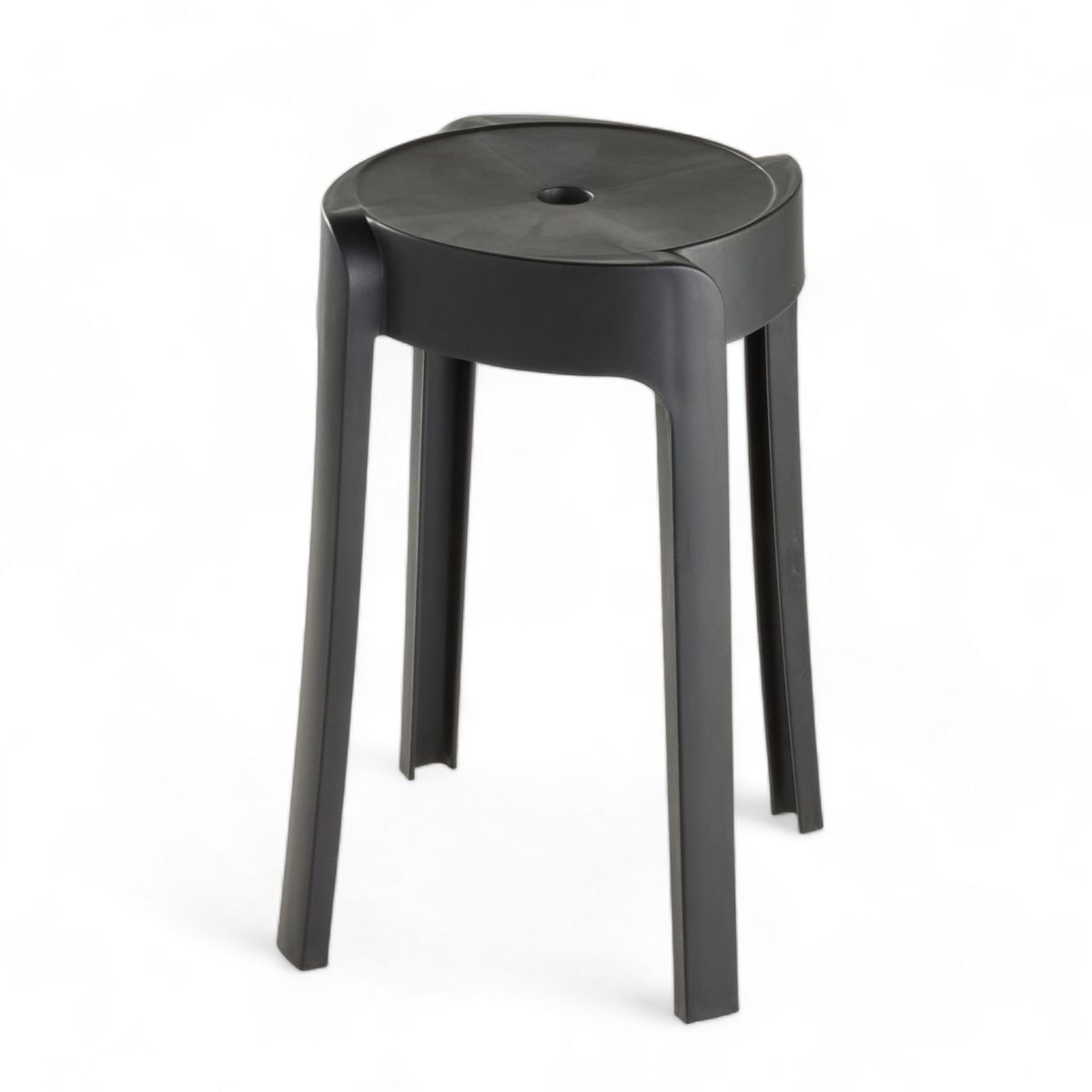 Taburete apilable negro 45cm plástico