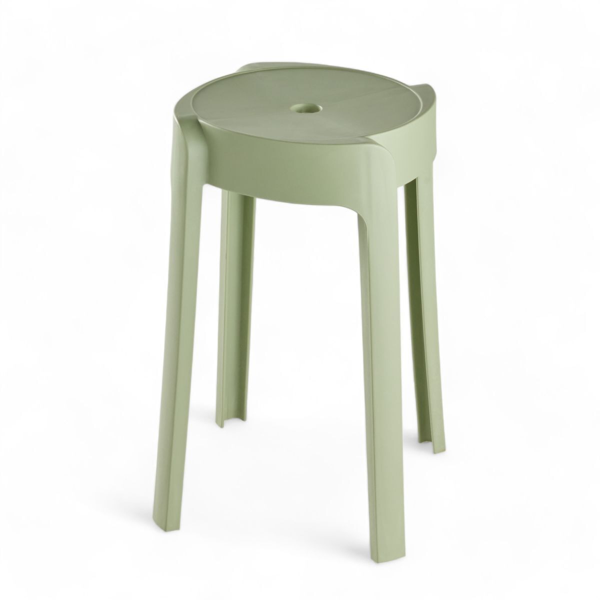 Taburete apilable verde 45cm plástico