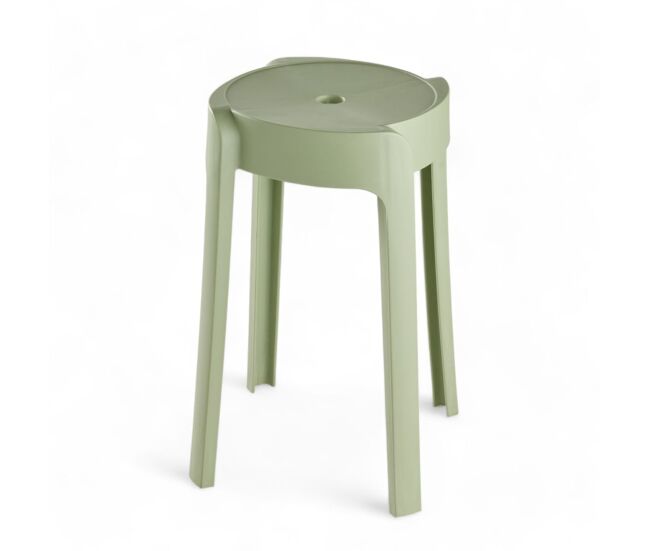 Taburete apilable verde 45cm plástico