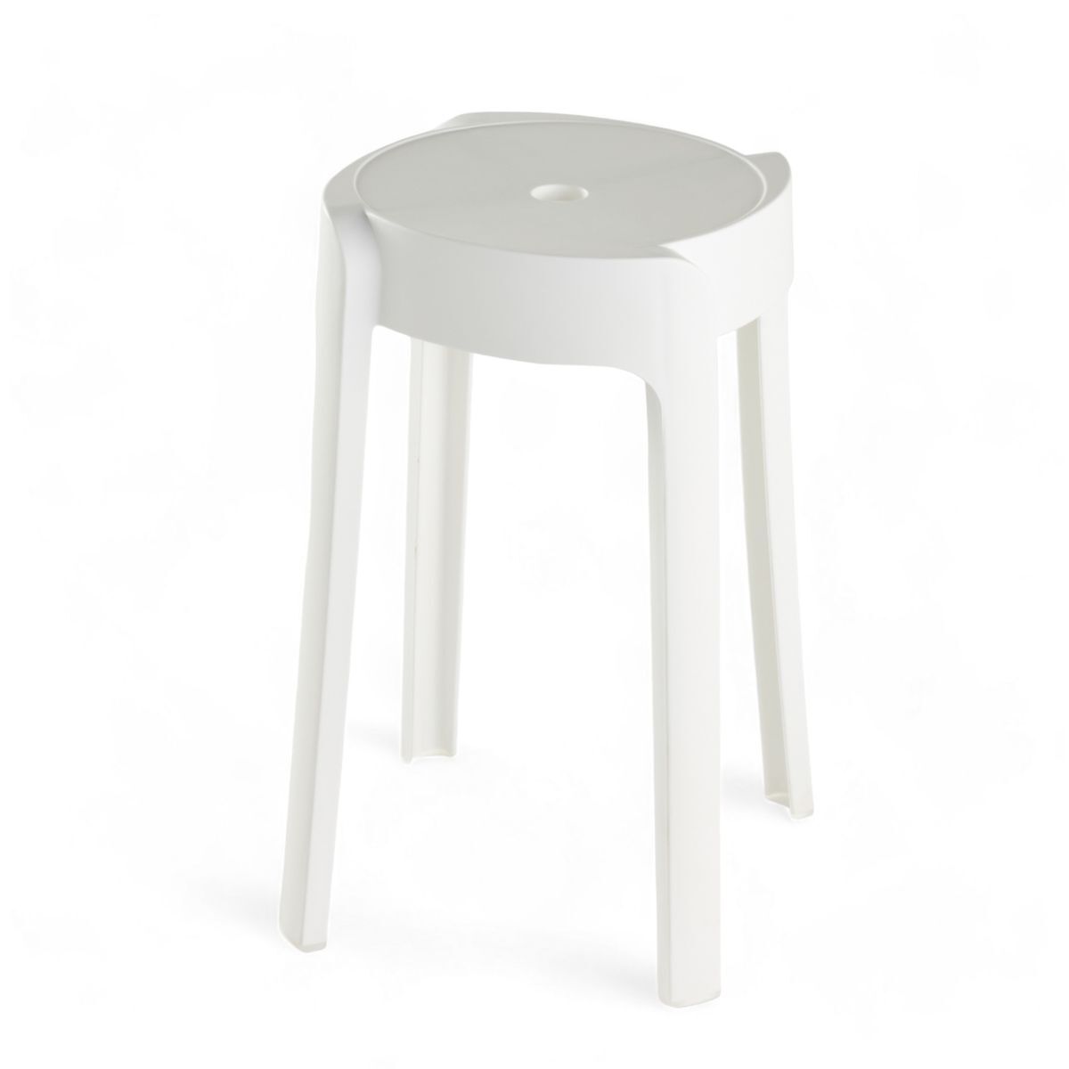 Taburete apilable blanco 45cm plástico