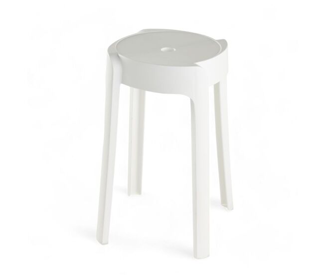 Taburete apilable blanco 45cm plástico