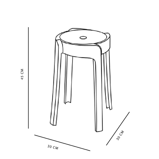 Banco APILABLE plástico 45cm branco