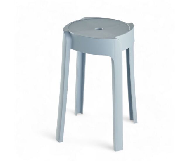 Taburete apilable azul 45cm plástico