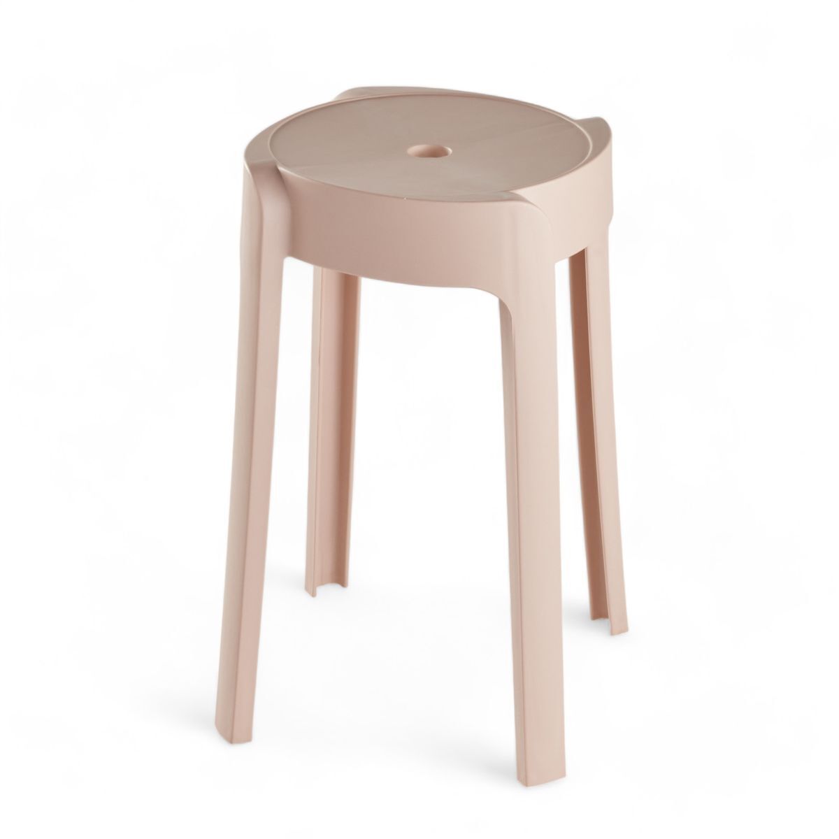 Taburete apilable rosa 45cm plástico