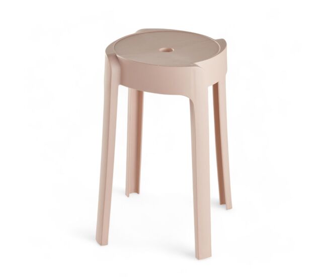 Taburete apilable rosa 45cm plástico