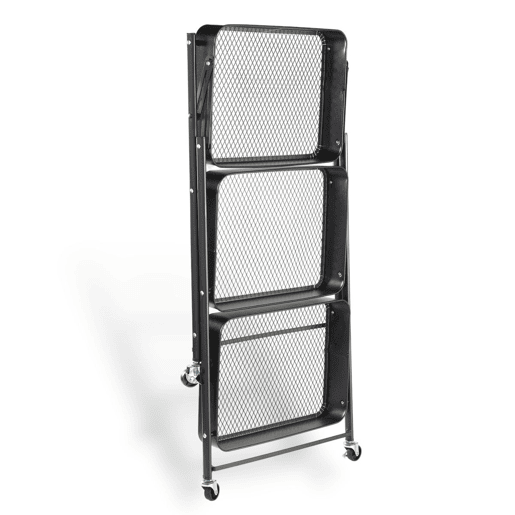 Carrinho de METAL com 3 prateleiras e rodas 77x45x30cm preto