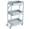 Carrinho de METAL com 3 prateleiras e rodas 77x45x30cm azul