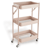 Carrinho de METAL com 3 prateleiras e rodas 77x45x30cm rosa