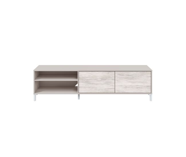 Mueble tv 180 cm beige y blanco VANYA