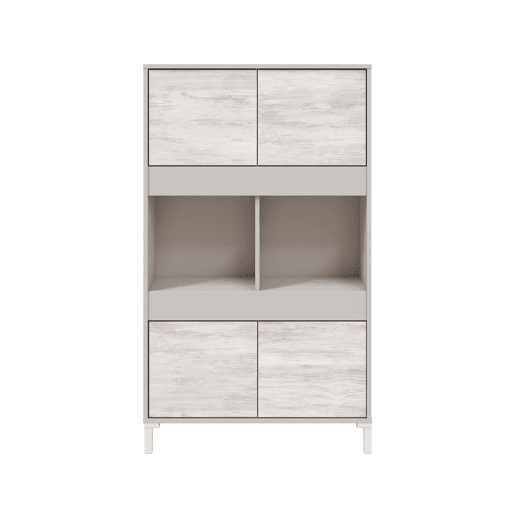Vitrine 4 portas VANYA bege e branco Vitrine 4 portas VANYA bege e branco