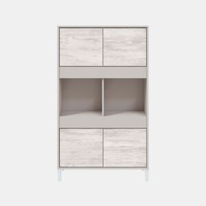 Vitrine 4 portas VANYA bege e branco