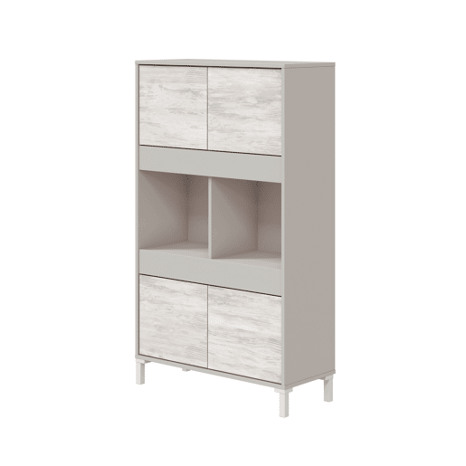 Vitrine 4 portas VANYA bege e branco Vitrine 4 portas VANYA bege e branco