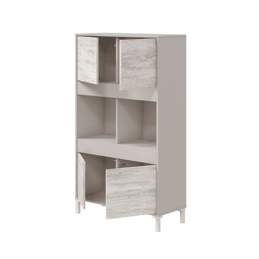 Vitrine 4 portas VANYA bege e branco Vitrine 4 portas VANYA bege e branco