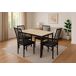 Conjunto de mesa fija con 4 sillas DIEGO Conjunto de mesa fija con 4 sillas DIEGO Negro/ Madera