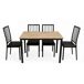 Conjunto de mesa fija con 4 sillas DIEGO Conjunto de mesa fija con 4 sillas DIEGO Negro/ Madera