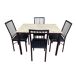 Conjunto de mesa fija con 4 sillas DIEGO Conjunto de mesa fija con 4 sillas DIEGO Negro/ Madera