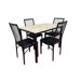 Conjunto de mesa fija con 4 sillas DIEGO Conjunto de mesa fija con 4 sillas DIEGO Negro/ Madera