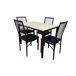 Conjunto de mesa fija con 4 sillas DIEGO Conjunto de mesa fija con 4 sillas DIEGO Negro/ Madera
