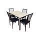 Conjunto de mesa fija con 4 sillas DIEGO Conjunto de mesa fija con 4 sillas DIEGO Negro/ Madera