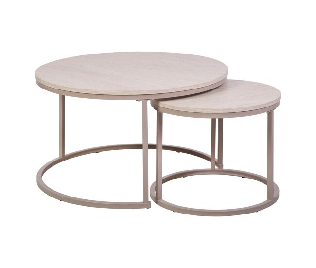Set de 2 mesas de centro marena color beige - conforama