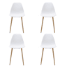 Conjunto de 4 cadeiras de cozinha ADA cor branco