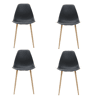 Conjunto de 4 cadeiras de cozinha ADA cor preto