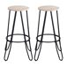 Pack de 2 taburetes fijos LARS madera y negro Pack de 2 taburetes fijos LARS madera y negro Madera