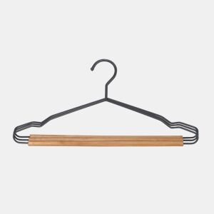 Conjunto de 3 cabides WOOD metal e madeira 20x42x1,2cm cinza