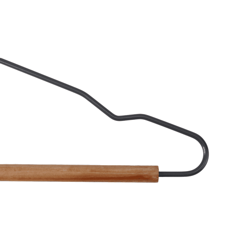 Conjunto de 3 cabides WOOD metal e madeira 20x42x1,2cm cinza Conjunto de 3 cabides WOOD metal e madeira 20x42x1,2cm cinza
