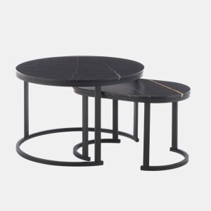 Conjunto de 2 mesas de centro NARA cor preto