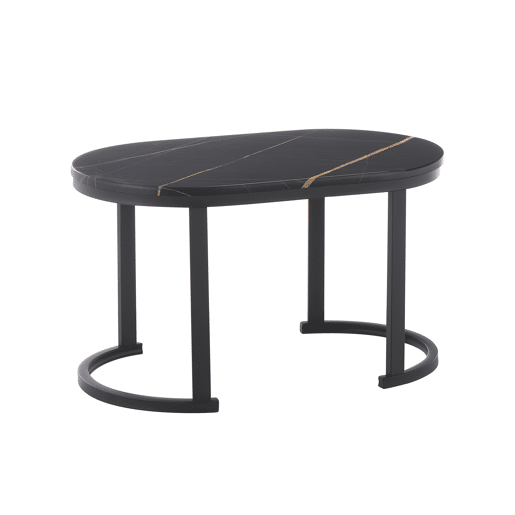 Conjunto de 2 mesas de centro NARA cor preto Conjunto de 2 mesas de centro NARA cor preto