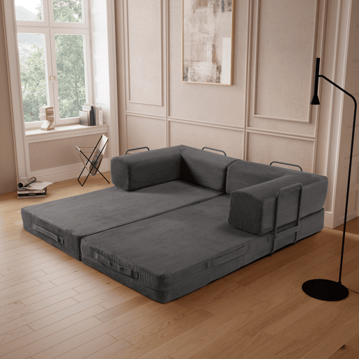 Sofá cama 3 lugares TETRIS cor antracite