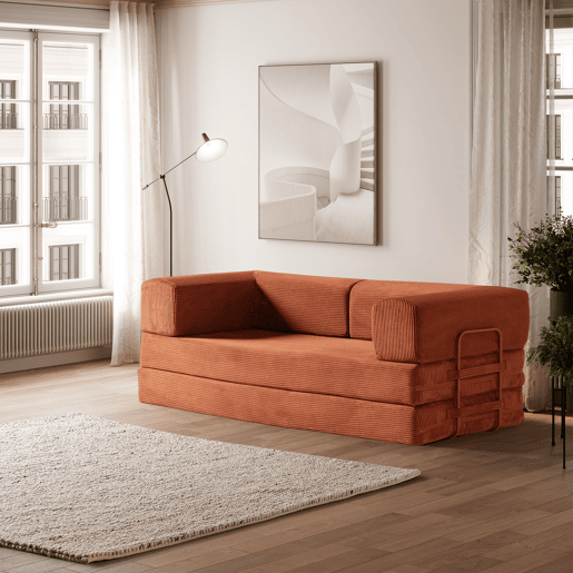 Sofá cama 3 lugares TETRIS cor terracota