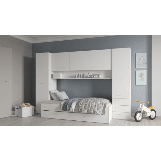 Ponte cama de rodízio BROOKLYN 90x200cm cor branco