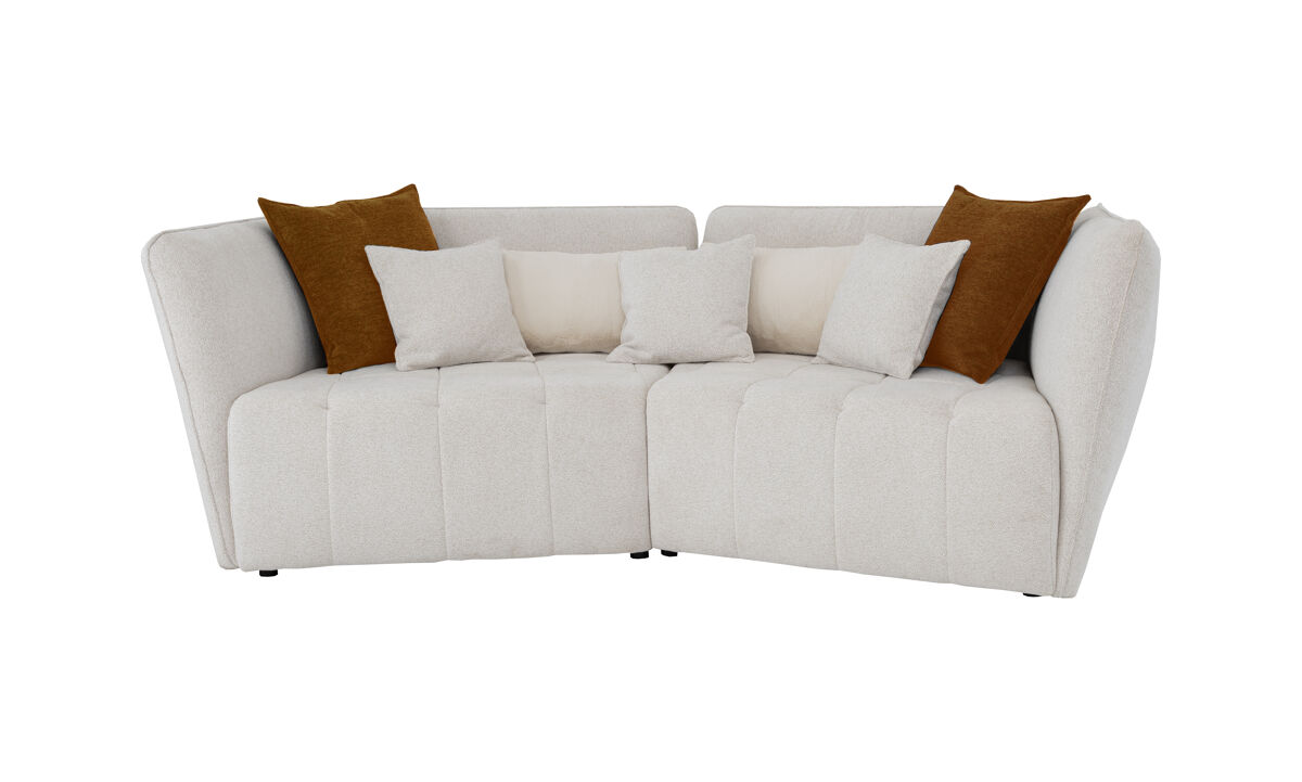 Sofá 3 plazas sophie color blanco y naranja