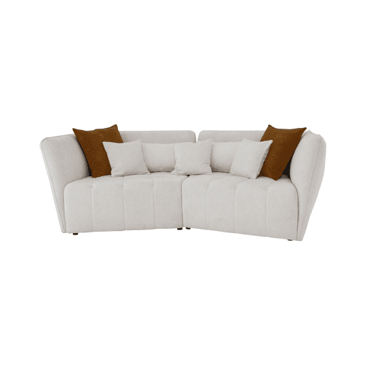 Sofá de 3 lugares SOPHIE cor branco e laranja Sofá de 3 lugares SOPHIE cor branco e laranja