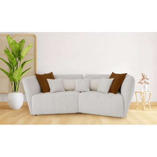 Sofá de 3 lugares SOPHIE cor branco e laranja Sofá de 3 lugares SOPHIE cor branco e laranja