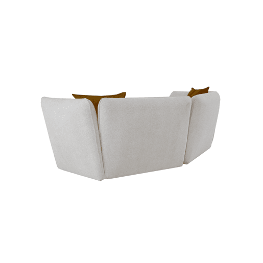 Sofá de 3 lugares SOPHIE cor branco e laranja Sofá de 3 lugares SOPHIE cor branco e laranja