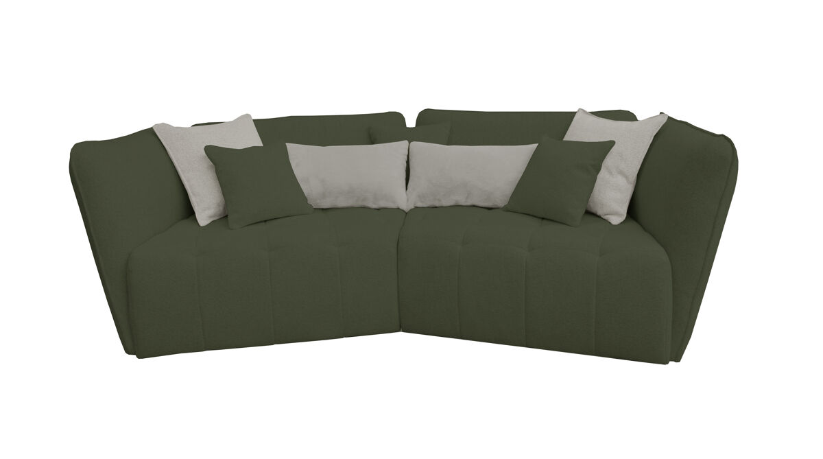 Sofá 3 plazas sophie color verde y blanco