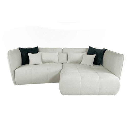 Chaise longue direita SOPHIE cor bege e preto