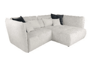 Chaise longue direita SOPHIE cor bege e preto