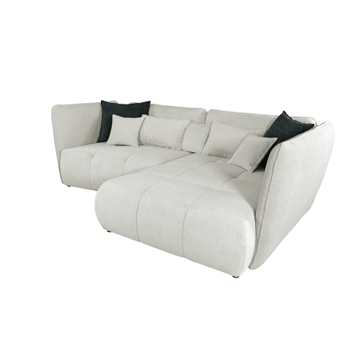 Chaise longue direita SOPHIE cor bege e preto