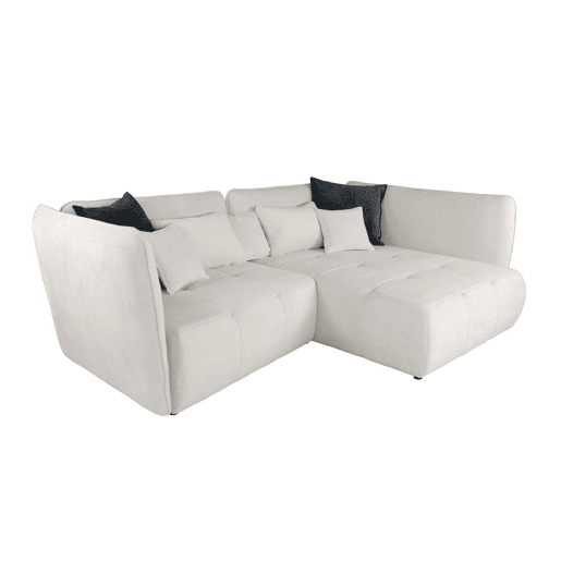 Chaise longue direita SOPHIE cor bege e preto